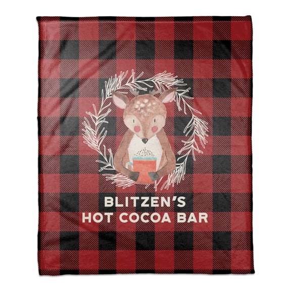 Creative Products Reindeer Hot Cocoa Bar 50x60 Coral Fleece Blanket