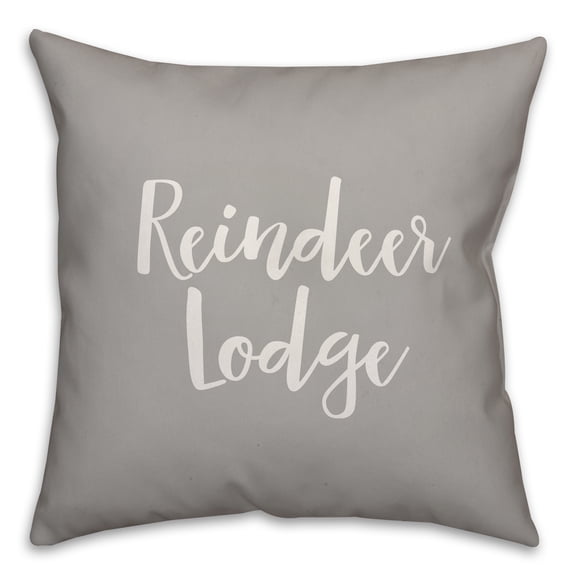 Creative Products Reindeer Lodge in Gray 18x18 Spun Poly Pillow