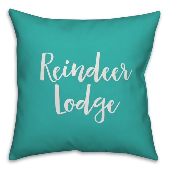 Creative Products Reindeer Lodge in Teal 18x18 Spun Poly Pillow