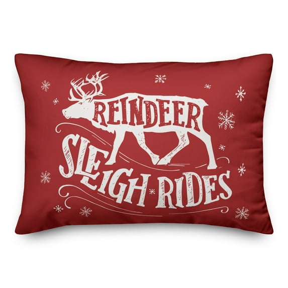 Creative Products Reindeer Sleigh Rides 14x20 Spun Poly Pillow