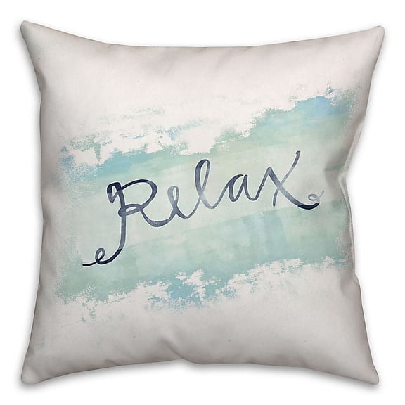 Creative Products Relax Blue Watercolor Spun Polyester Throw Pillow - 18x18