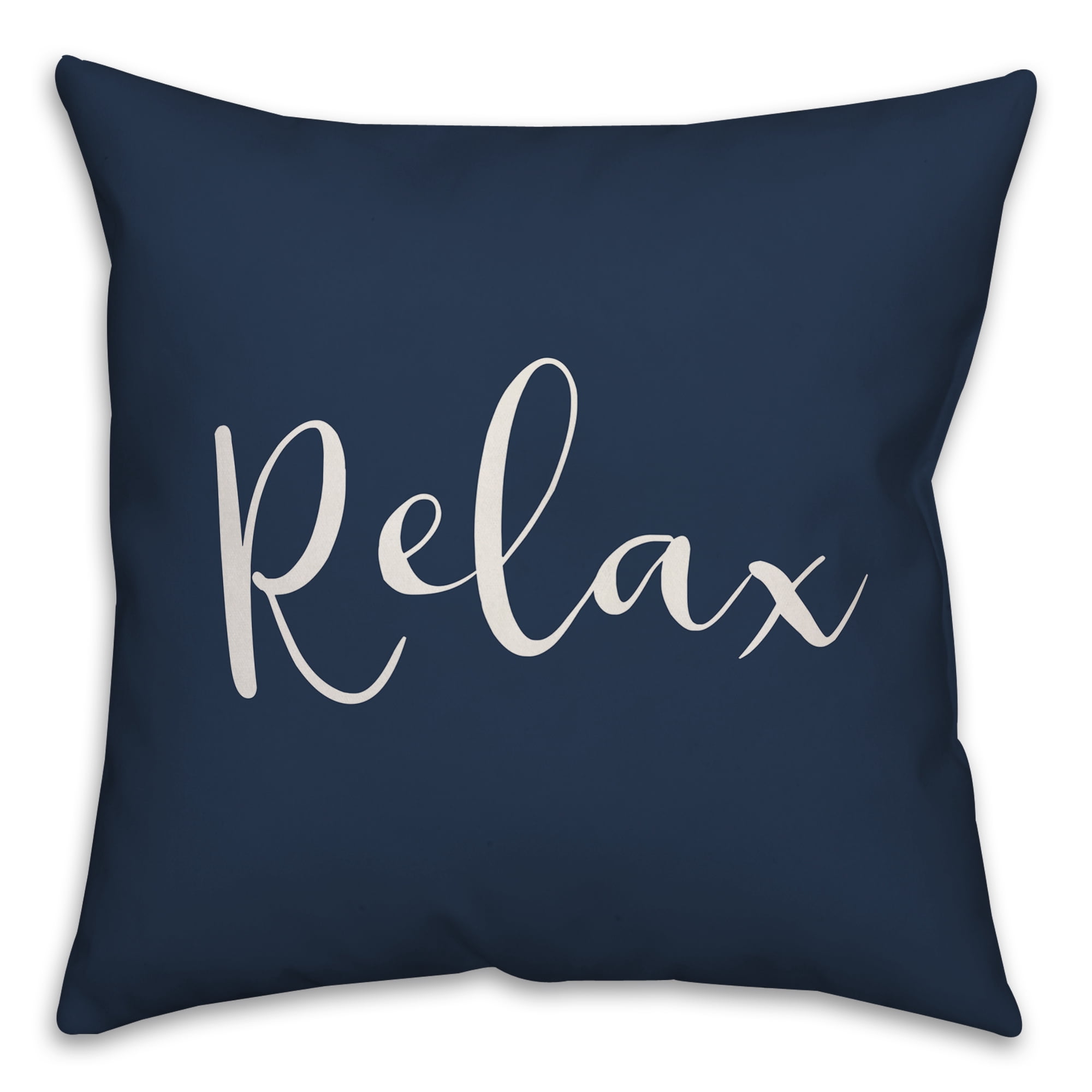 Creative Products Relax Bold Script Navy 16x16 Indoor / Outdoor Pillow
