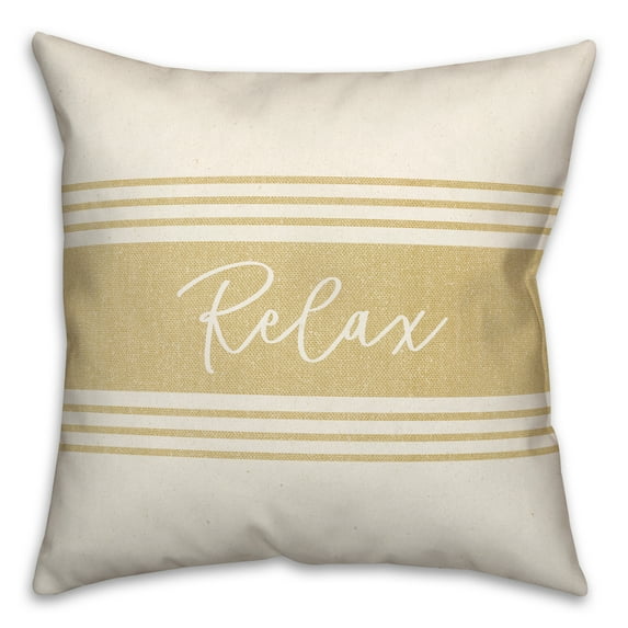 Creative Products Relax Linen Yellow 20 x 20 Indoor / Outdoor Pillow