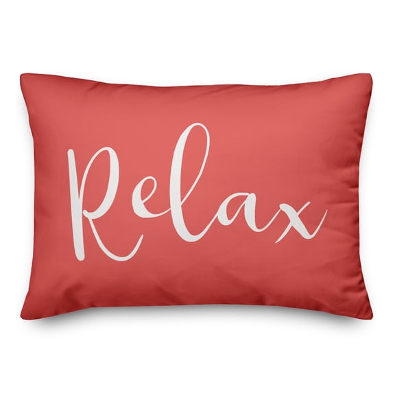 Creative Products Relax Script Coral 14x20 Indoor / Outdoor Pillow