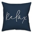 thumbnail image 1 of Creative Products Relax Script Navy 16x16 Indoor / Outdoor Pillow, 1 of 2