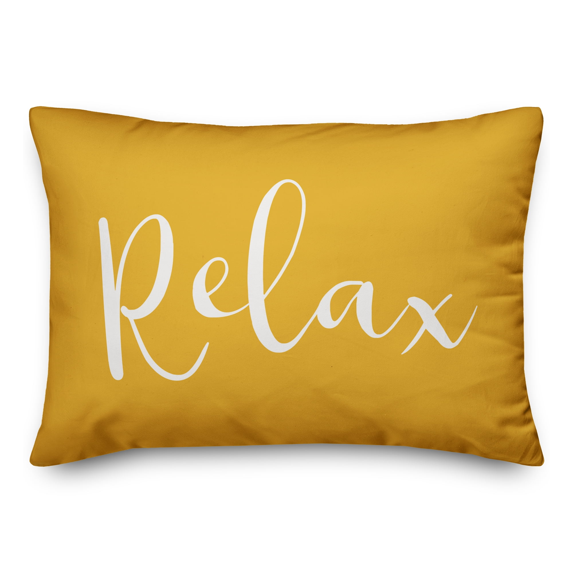 Creative Products Relax Script Yellow 14x20 Indoor / Outdoor Pillow