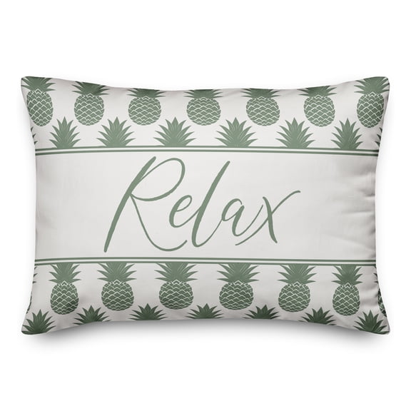 Creative Products Relax Teal Pineapples Print 14x20 Indoor / Outdoor Pillow
