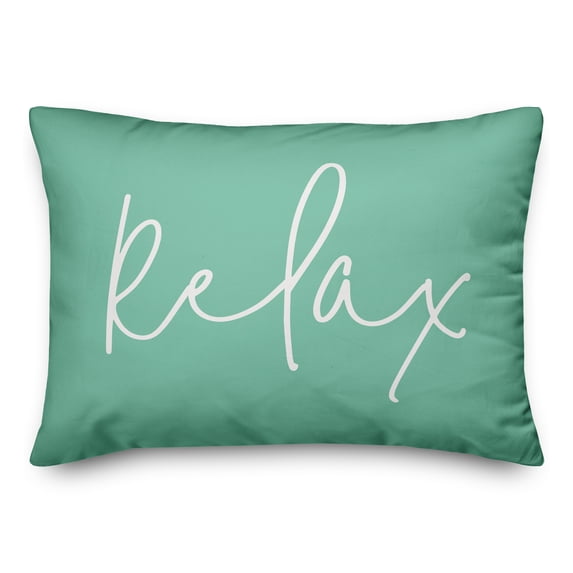 Creative Products Relax Thin Script Mint 14x20 Indoor / Outdoor Pillow