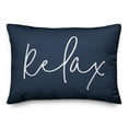 thumbnail image 1 of Creative Products Relax Thin Script Navy 14x20 Indoor / Outdoor Pillow, 1 of 8