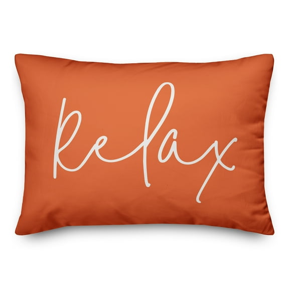 Creative Products Relax Thin Script Orange 14x20 Indoor / Outdoor Pillow