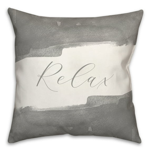 Creative Products Relax Watercolor Gray 18 x 18 Indoor / Outdoor Pillow