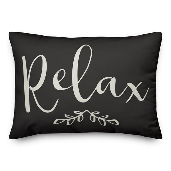 Creative Products Relax on Black 14x20 Indoor / Outdoor Pillow