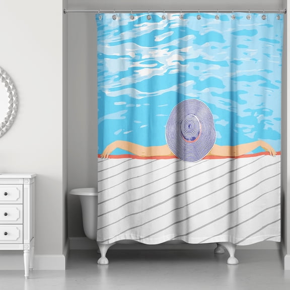 Creative Products Relaxing In The Pool 71x74 Shower Curtain