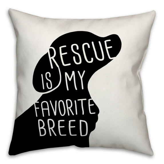Creative Products Rescue is my Favorite Breed 18x18 Spun Poly Pillow