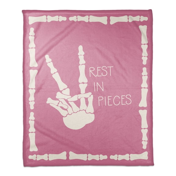 Creative Products Rest in Pieces 50 x 60 Coral Fleece Blanket