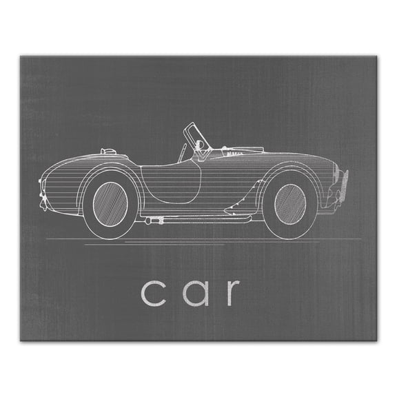 Creative Products Retro Car Gray 16x20 Canvas Wall Art