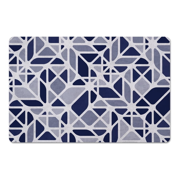 Creative Products Retro Geometric Blue 27x18 Floor Mat