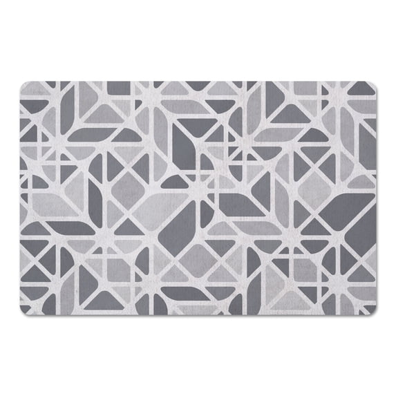 Creative Products Retro Geometric Gray 27x18 Floor Mat