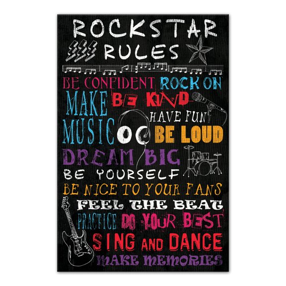 Creative Products Rockstar Rules 16x24 Canvas Wall Art