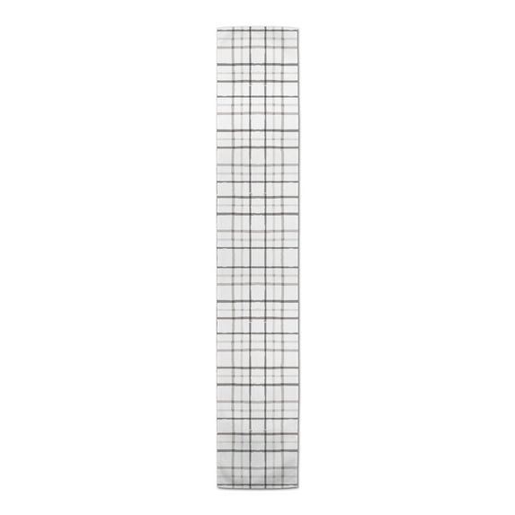 Creative Products Rough Gray Plaid 16 x 90 Poly Twill Table Runner