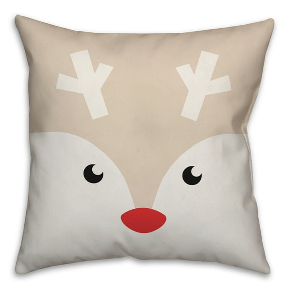 Creative Products Rudolph Face 18x18 Spun Poly Pillow