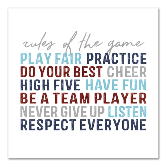 Creative Products Rules Of The Game 20x20 Canvas Wall Art