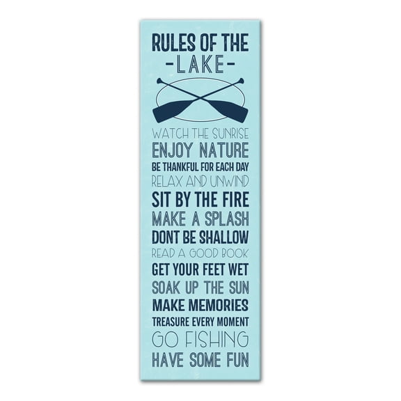 Creative Products Rules Of The Lake 20x60 Canvas Wall Art