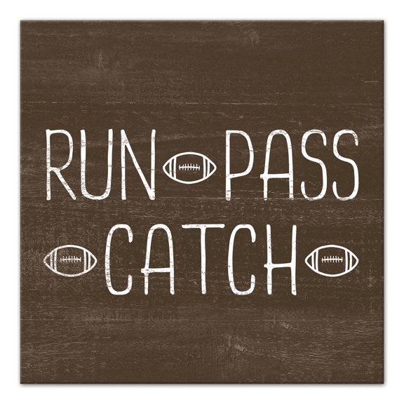 Creative Products Run Pass Catch Football 16x16 Canvas Wall Art
