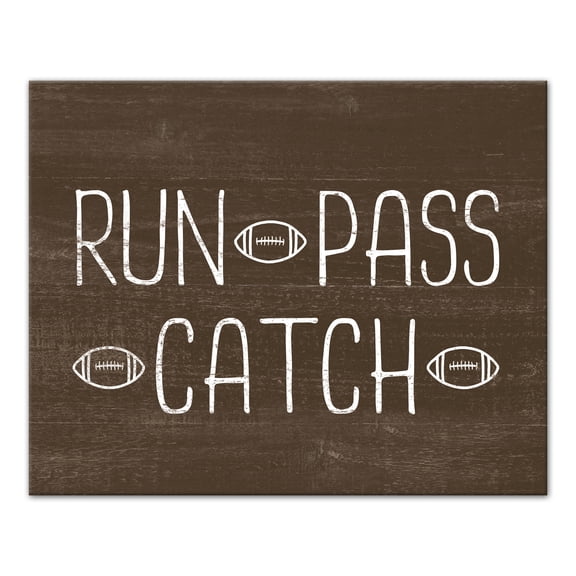 Creative Products Run Pass Catch Football 20x16 Canvas Wall Art