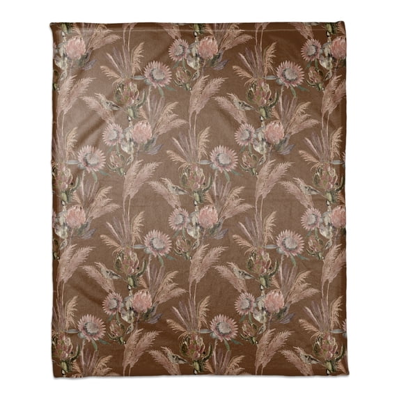Creative Products Rust Protea Blooms 50 x 60 Coral Fleece Blanket