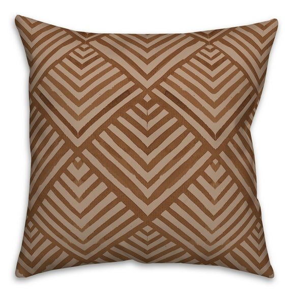 Creative Products Rust Watercolor Diamond 18 x 18 Spun Poly Pillow