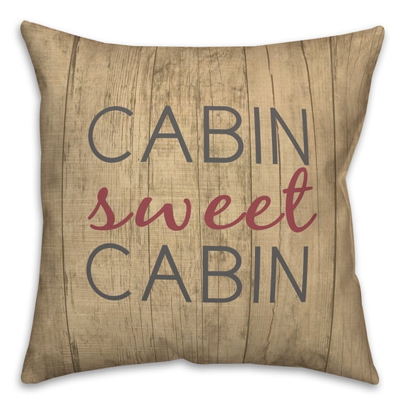 Creative Products Rustic Cabin Sweet Cabin 18 x 18 Spun Poly Pillow