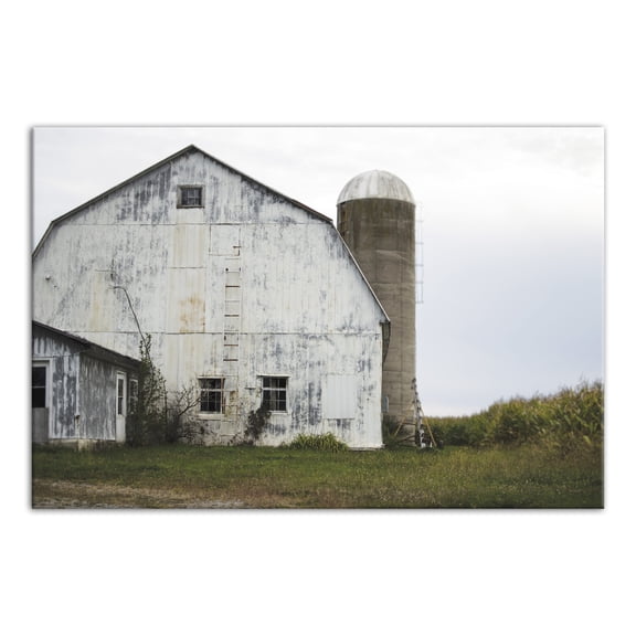 Creative Products Rustic White Barn Photography 24x36 Canvas Wall Art
