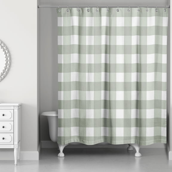 Creative Products Sage Buffalo Check 71x74 Shower Curtain