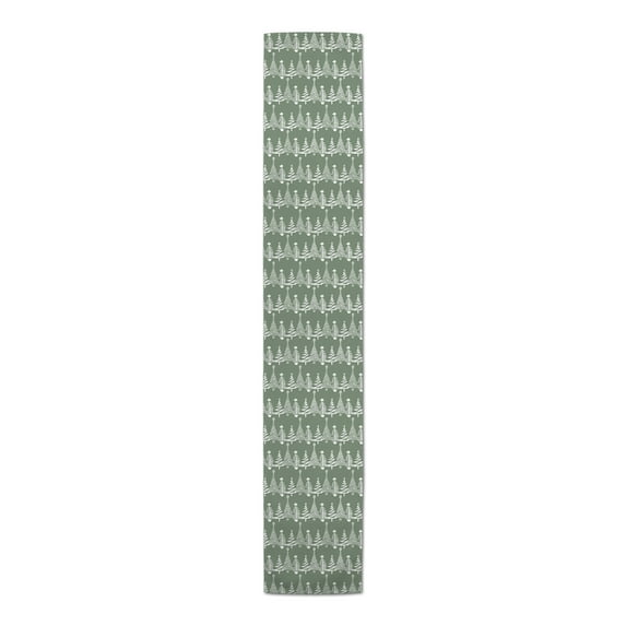 Creative Products Sage Christmas Tree Pattern 16 x 72 Cotton Twill Table Runner