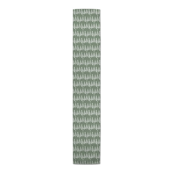Creative Products Sage Christmas Tree Pattern 16 x 90 Cotton Twill Table Runner