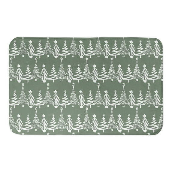 Creative Products Sage Christmas Tree Pattern 21 x 34 Bath Mat