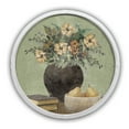 thumbnail image 1 of Creative Products Sage Floral and Pears Still Life 20 x 20 Round White Framed Print, 1 of 5