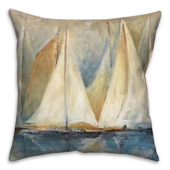 Creative Products Sailboat Painting 18x18 Indoor / Outdoor Pillow