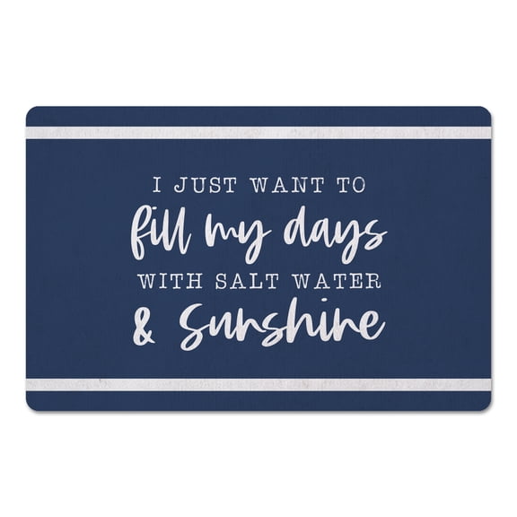 Creative Products Salt Water And Sunshine Navy 27x18 Floor Mat