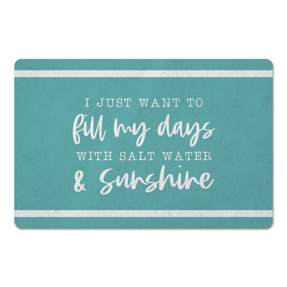 Creative Products Salt Water And Sunshine Teal 27x18 Floor Mat