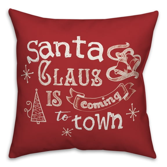 Creative Products Santa Claus is coming to town 16x16 Spun Poly Pillow
