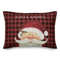 thumbnail image 1 of Creative Products Santa Knows on Plaid 14x20 Spun Poly Pillow, 1 of 3