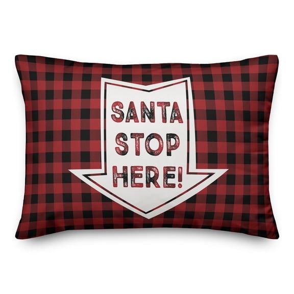 Creative Products Santa Stop Here Arrow 14x20 Spun Poly Pillow