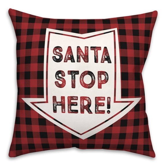 Creative Products Santa Stop Here Arrow 18x18 Spun Poly Pillow