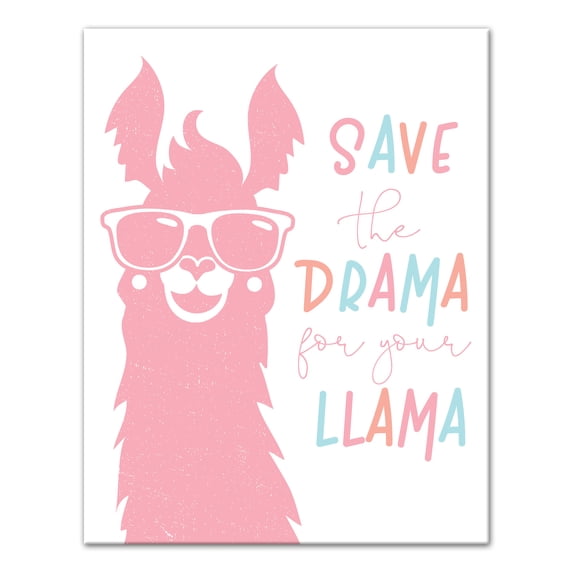 Creative Products Save The Drama For Your Llama 11x14 Canvas Wall Art