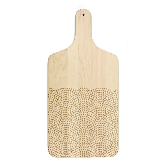 Creative Products Scallop Coffee Bean Pattern 8 x 17 Maple Paddle Cutting Board