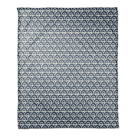 Creative Products Scallop Navy 50x60 Coral Fleece Blanket