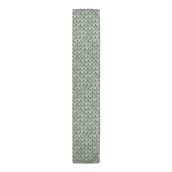 Creative Products Scallop Pattern Sage Green 16x72 Poly Twill Table Runner