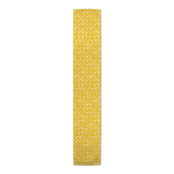 Creative Products Scallop Pattern Yellow 16x90 Poly Twill Table Runner
